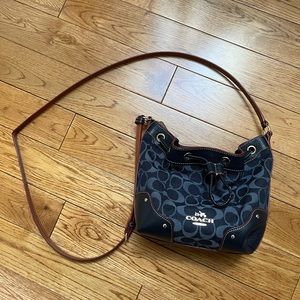 Coach Blue Monogram Crossbody Bag (almost brand new condition)